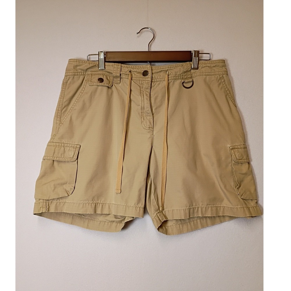 Gorpcore Jones New York Sport Womens 12 Khaki Tan Ripstop Cargo Shorts D-Ring